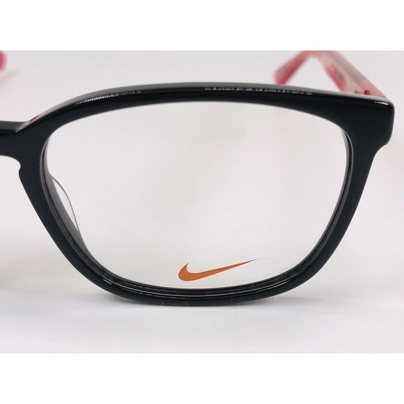 New NIKE 5016 007 Black & Red Eyeglasses 50mm with NIKE Case & Cloth - Picture 8 of 10